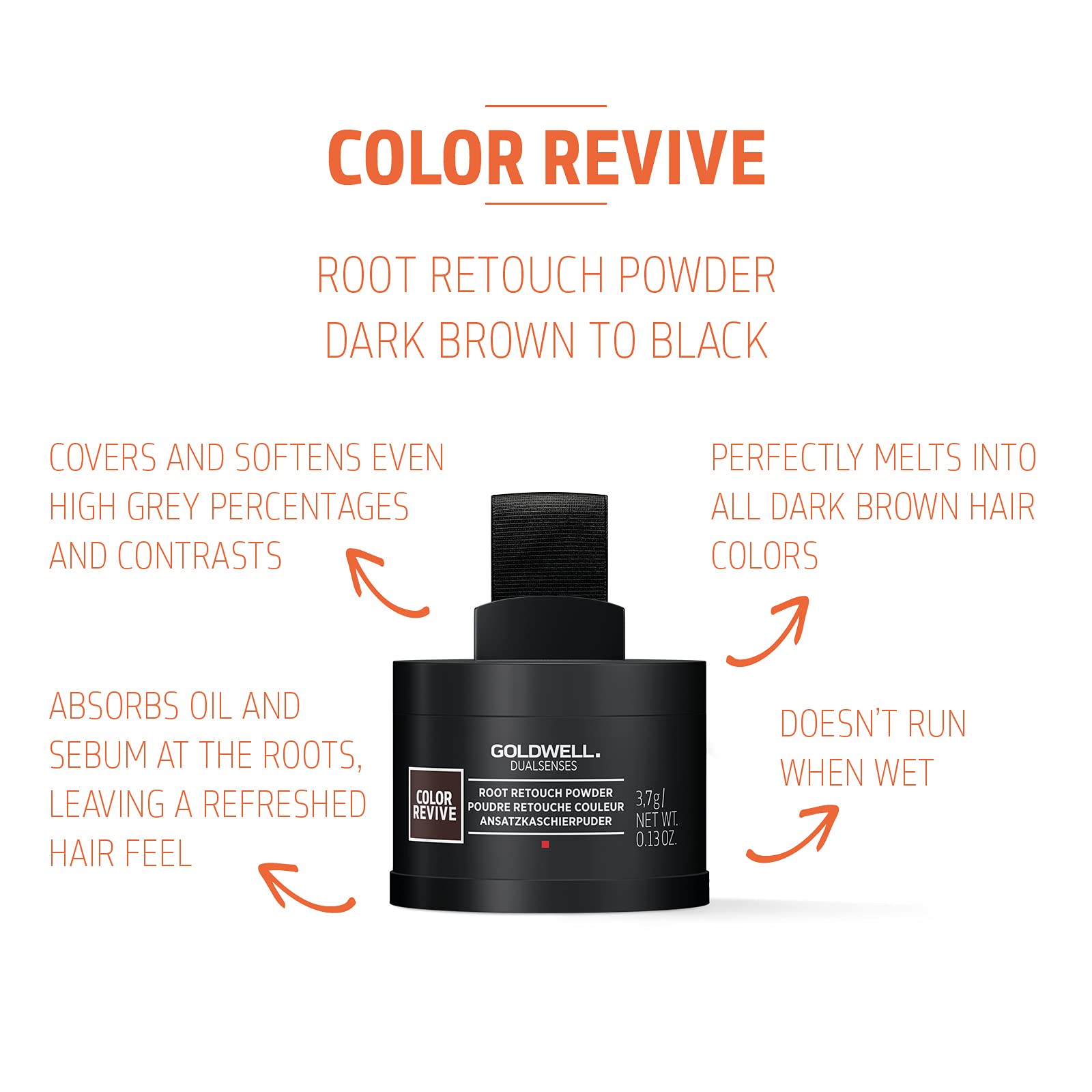 Goldwell Dualsenses Colour Revive Root Touch Up Dark Brown, Covers Root Regrowth 3.7g - Damaged Box