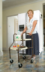 NRS Healthcare M03792 Home Helper Trolley - Standard Walking Aid with Wheels & Trays for Elderly & Disabled - Like New