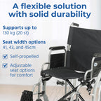 Days Whirl Self-Propelled Wheelchair - 41cm (16") Seat - Durable Mobility Aid - Manual Wheel Chair - Damaged Box
