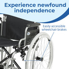 Days Whirl Self-Propelled Wheelchair - 41cm (16") Seat - Durable Mobility Aid - Manual Wheel Chair - Damaged Box