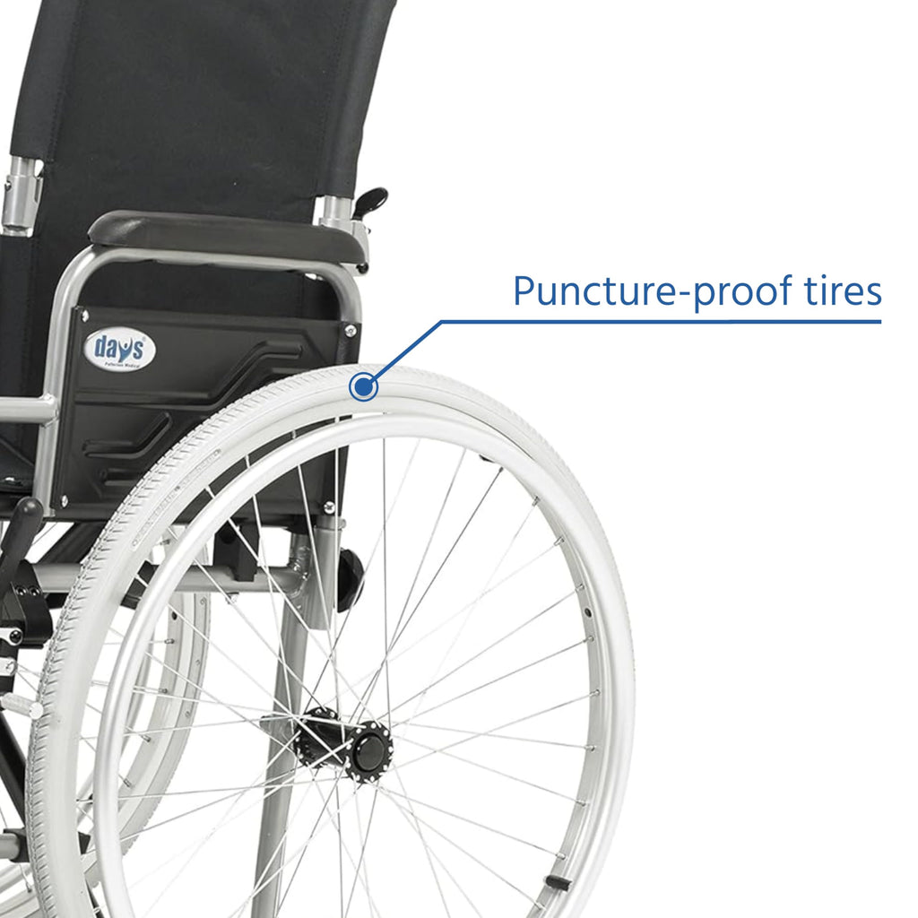 Days Whirl Self-Propelled Wheelchair - 41cm (16") Seat - Durable Mobility Aid - Manual Wheel Chair - Damaged Box
