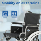 Days Whirl Self-Propelled Wheelchair - 41cm (16") Seat - Durable Mobility Aid - Manual Wheel Chair - Damaged Box