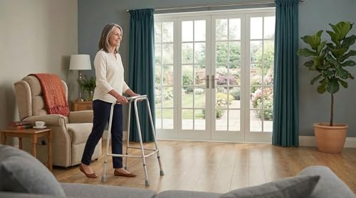 Lightweight Aluminium Walking Frame - Height Adjustable, Ergonomic Grips, Non-Slip Ferrules, Small S63207.S - Very Good