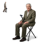 Aidapt Lightweight Folding Walking Stick with Seat - Comfortable, Portable Mobility Aid - Durable Aluminum, Foam Handle, Non-Slip Feet - 100kg Max Weight - Damaged Box