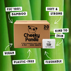 The Cheeky Panda Bamboo V Fold Paper Towels - 3200 Sheets, 20 Packs, 2 Ply Hand Towels for Dispensers - Like New