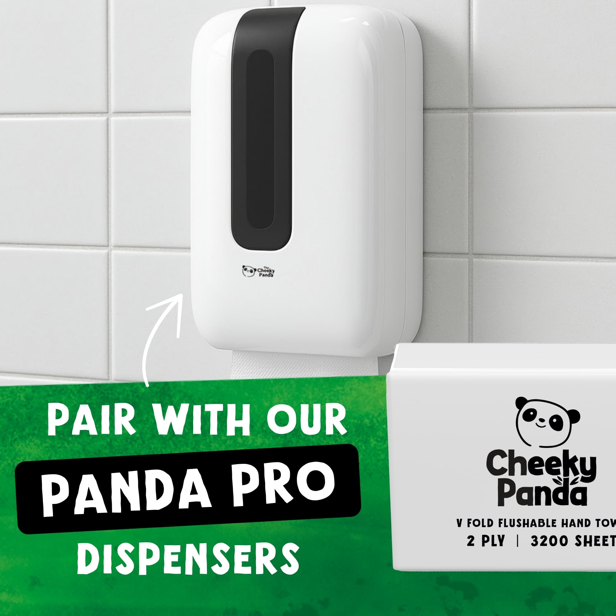 The Cheeky Panda Bamboo V Fold Paper Towels - 3200 Sheets, 20 Packs, 2 Ply Hand Towels for Dispensers - Like New