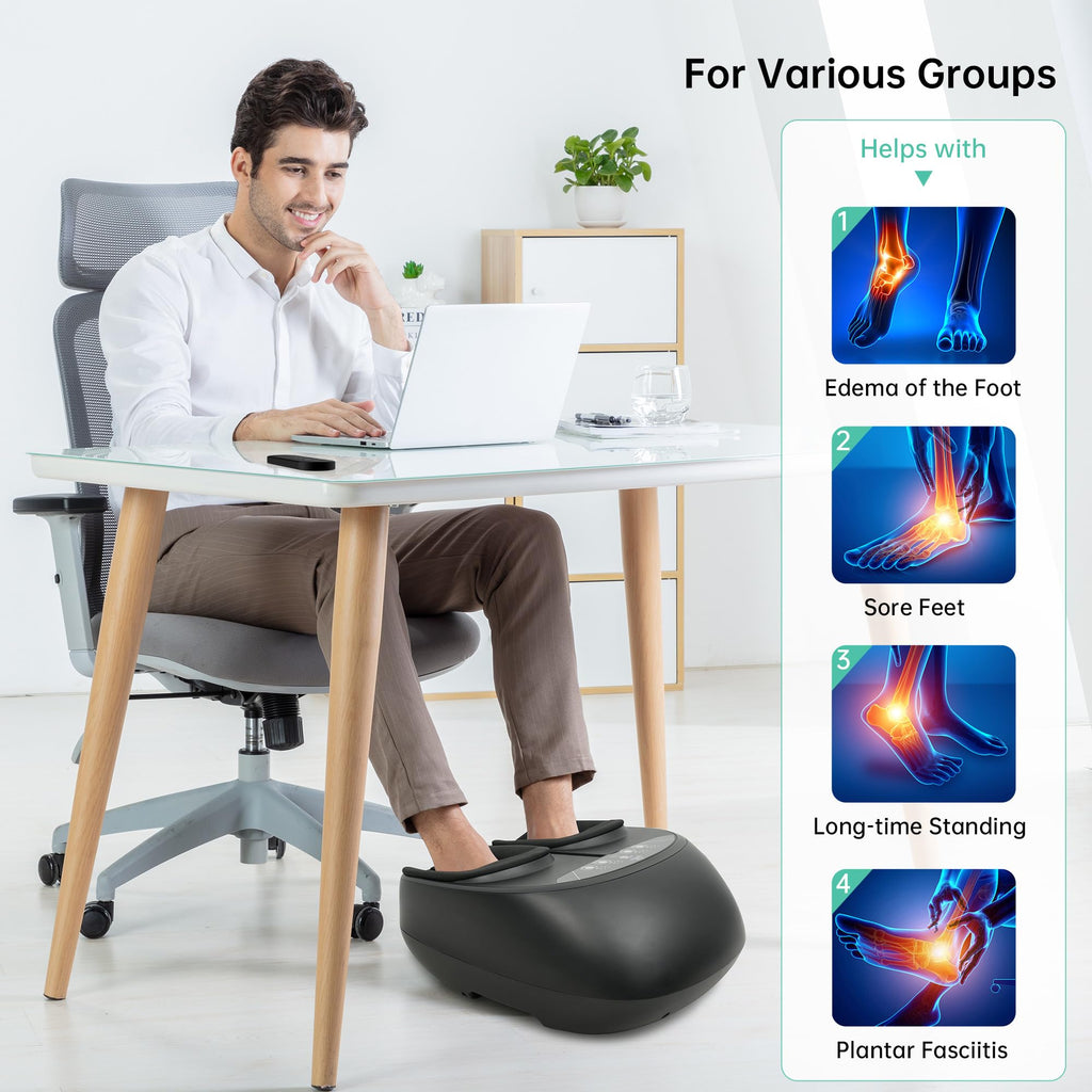 Snailax Shiatsu Foot Mass Massager with Remote Control - Electric Deep Kneading, Compression, Vibration, Foot Warmer - Damaged Box