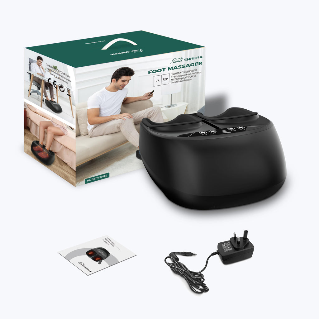 Snailax Shiatsu Foot Mass Massager with Remote Control - Electric Deep Kneading, Compression, Vibration, Foot Warmer - Damaged Box