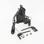 NRS Healthcare 3 Wheel Steel Rollator Walking Aid - Folding, Height Adjustable, Lockable Brakes, Grey with Bag - Damaged Box
