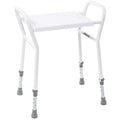 NRS Healthcare Shower Stool with Handles - Adjustable Height, Non-Slip, White - Bathroom Aid for Elderly & Disabled - Very Good