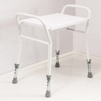 NRS Healthcare Shower Stool with Handles - Adjustable Height, Non-Slip, White - Bathroom Aid for Elderly & Disabled - Very Good