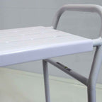 NRS Healthcare Shower Stool with Handles - Adjustable Height, Non-Slip, White - Bathroom Aid for Elderly & Disabled - Very Good