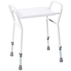 NRS Healthcare Shower Stool with Handles - Adjustable Height, Non-Slip, White - Bathroom Aid for Elderly & Disabled - Very Good