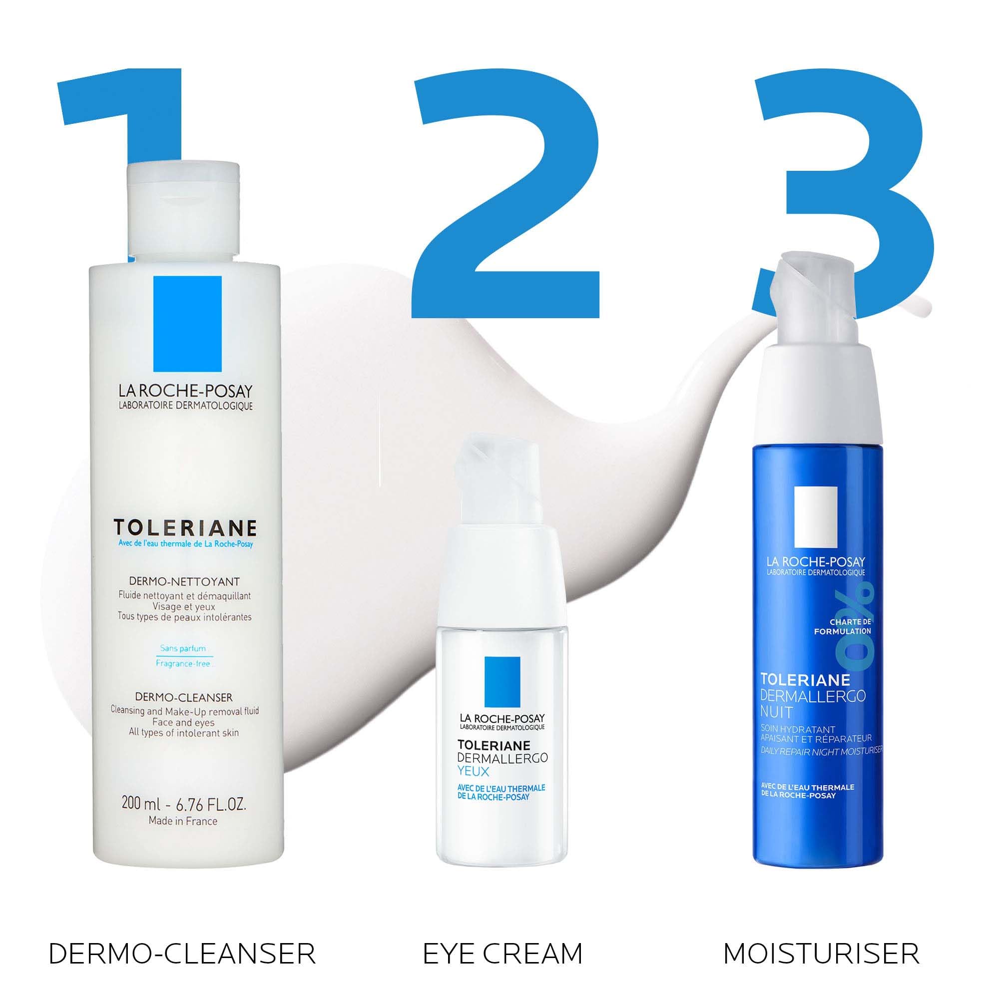 La Roche-Posay Toleriane Dermallergo Soothing Night Cream, 48H Hydrating Gel-Moisturiser for Ultra-Sensitive and Allergy-Prone Skin, with Niacinamide and Vitamin B6, 40ml - Damaged Box