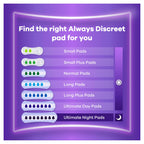 Always Discreet Long Plus Incontinence Pads 64 Pads (4 x 16 Pieces) Monthly Pack, Discreet Protection & High Absorbency, Odour-Neutralising (Packaging May Vary)