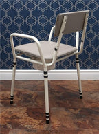 Aidapt Free Standing Commode Chair - Height Adjustable, Padded Back & Arm Support, Flat Pack Aid - Very Good