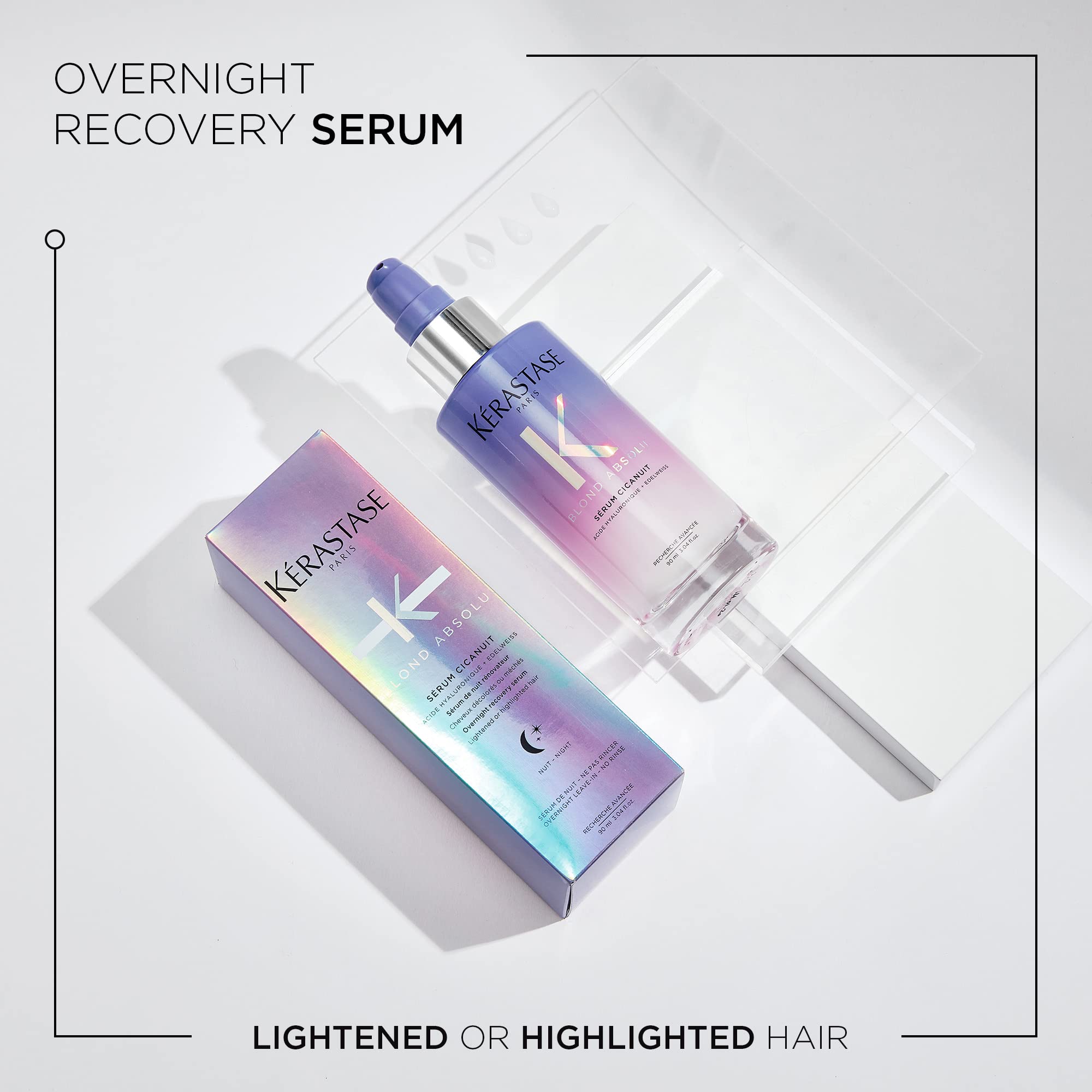 Kérastase Blond Absolu Sérum Cicanuit Overnight Hair Serum - 90ml Leave-In Treatment for Lightened, Highlighted Hair - Damaged Box