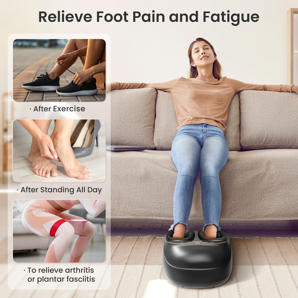 COMFIER Shiatsu Foot Massager with Heat, Kneading, Compression, Vibration - Electric Feet Massager for Plantar Fasciitis, Neuropathy - Damaged Box