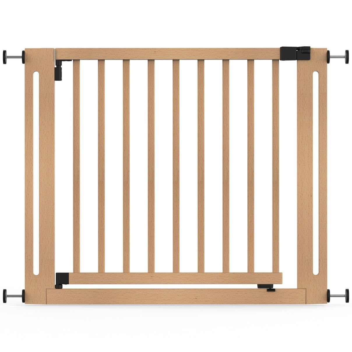 Safetots Wooden Elegance Baby Safety Gate - Natural Wood, Pressure Fit, 95-103cm Wide - Damaged Box