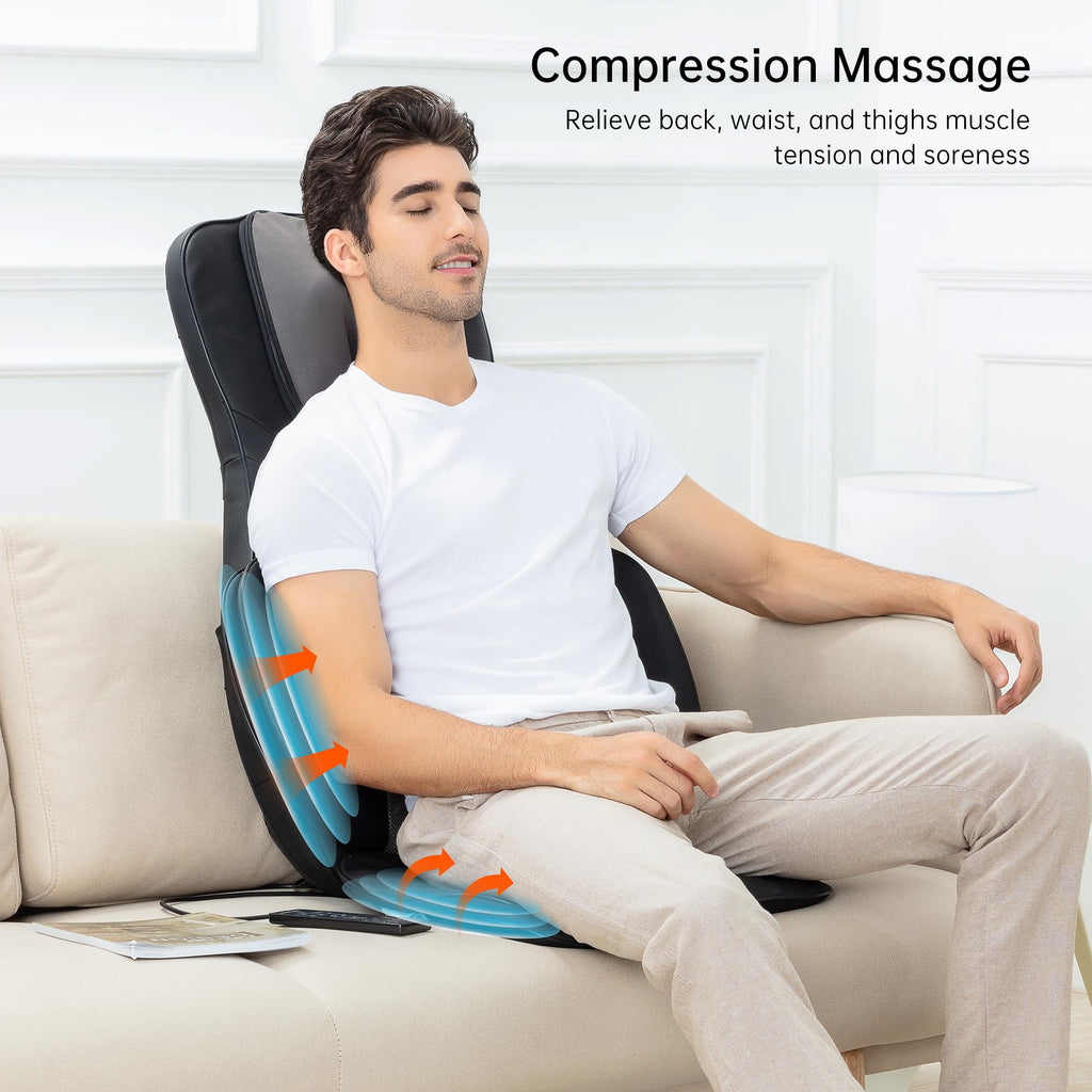 Snailax Full Body Massage Chair Pad Shiatsu Neck Back Massager with Heat & Compress - Portable 3D/4D Kneading Seat Cushion - Like New