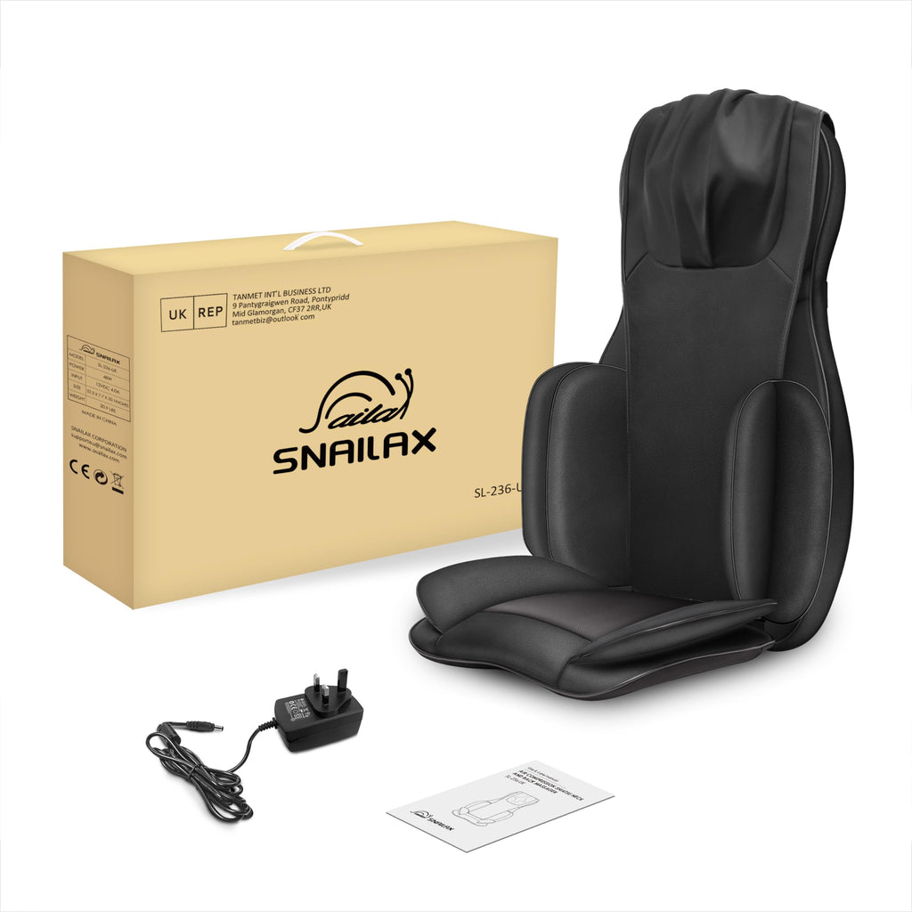 Snailax Full Body Massage Chair Pad Shiatsu Neck Back Massager with Heat & Compress - Portable 3D/4D Kneading Seat Cushion - Like New