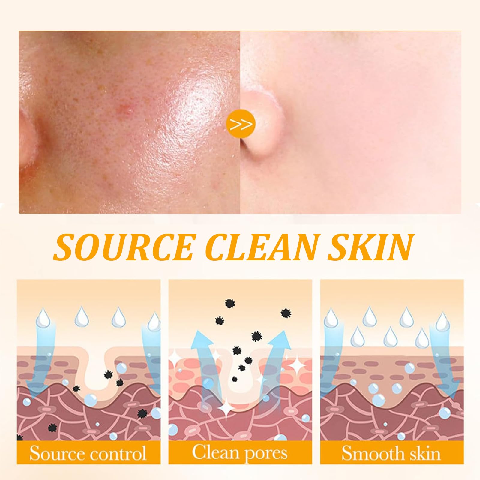 Canamin 2 Pcs Turmeric Face Wash with Brush & Turmeric Kojic Acid Cleansing Pads, Skin Care Set for Deep Cleansing and Brightening, Remove Impurities and Exfoliating, Suitable for All Skin Types