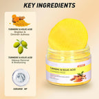 Canamin 2 Pcs Turmeric Face Wash with Brush & Turmeric Kojic Acid Cleansing Pads, Skin Care Set for Deep Cleansing and Brightening, Remove Impurities and Exfoliating, Suitable for All Skin Types