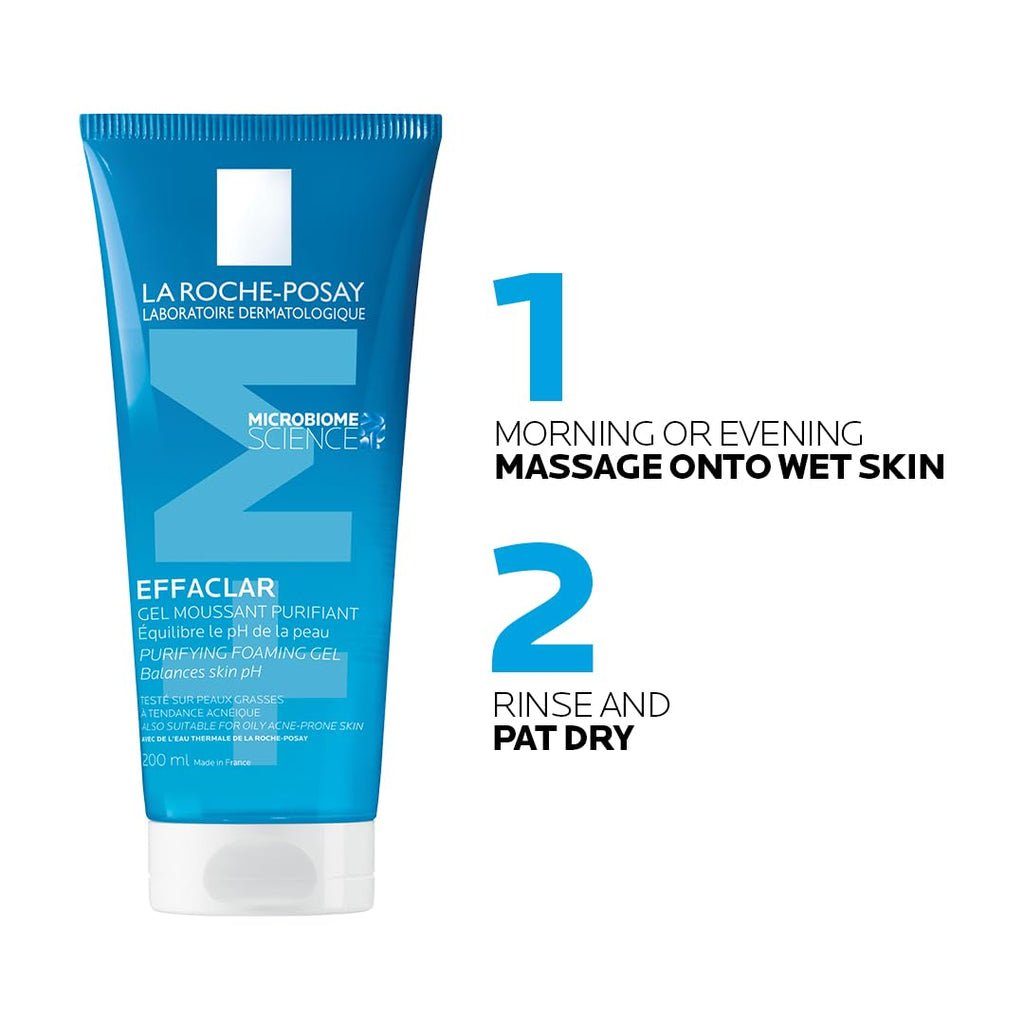 La Roche Posay Effaclar 3-Step Anti-Blemish System Kit, Complete Skincare Routine, Cleanser 200ml, Toner 200ml, & Moisturiser 40ml, Suitable For All Skin Types Including Oily & Blemish-Prone Skin - Damaged Box
