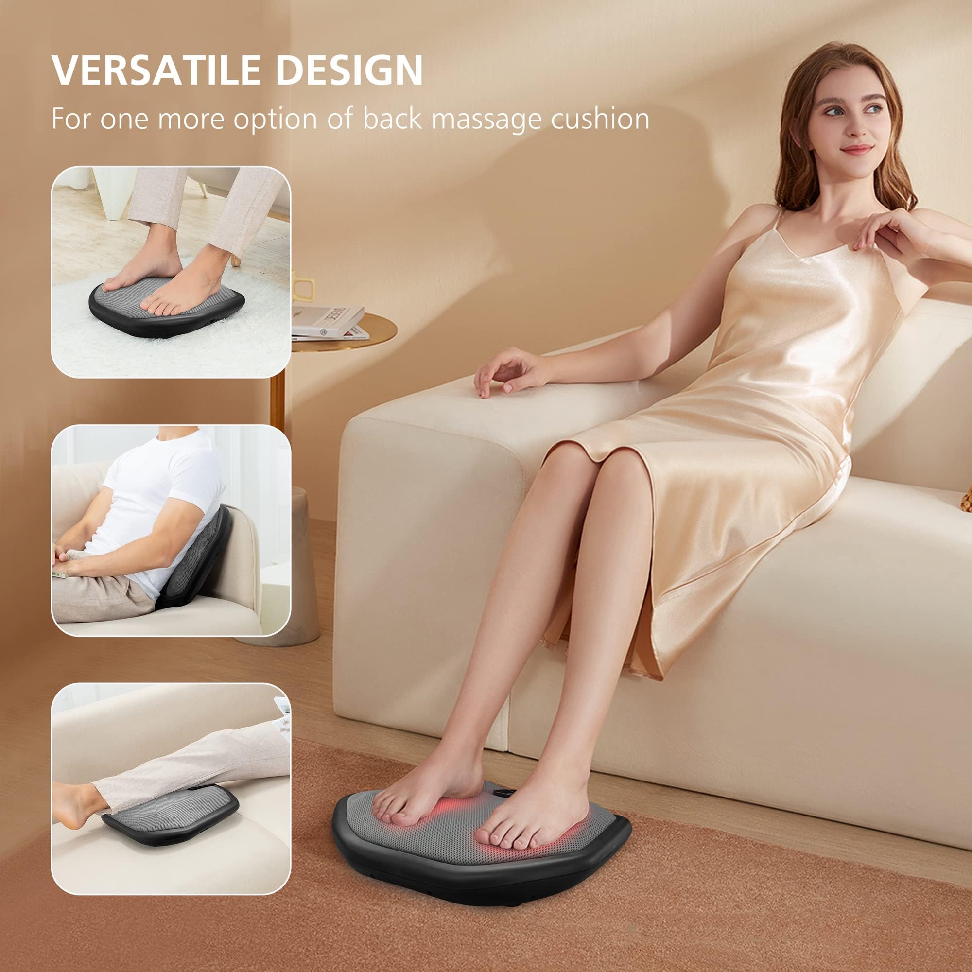 COMFIER Shiatsu Foot Massager Machine with Heat - Heated Foot Warmer for Pain Relief, Plantar Fasciitis - Black - Very Good