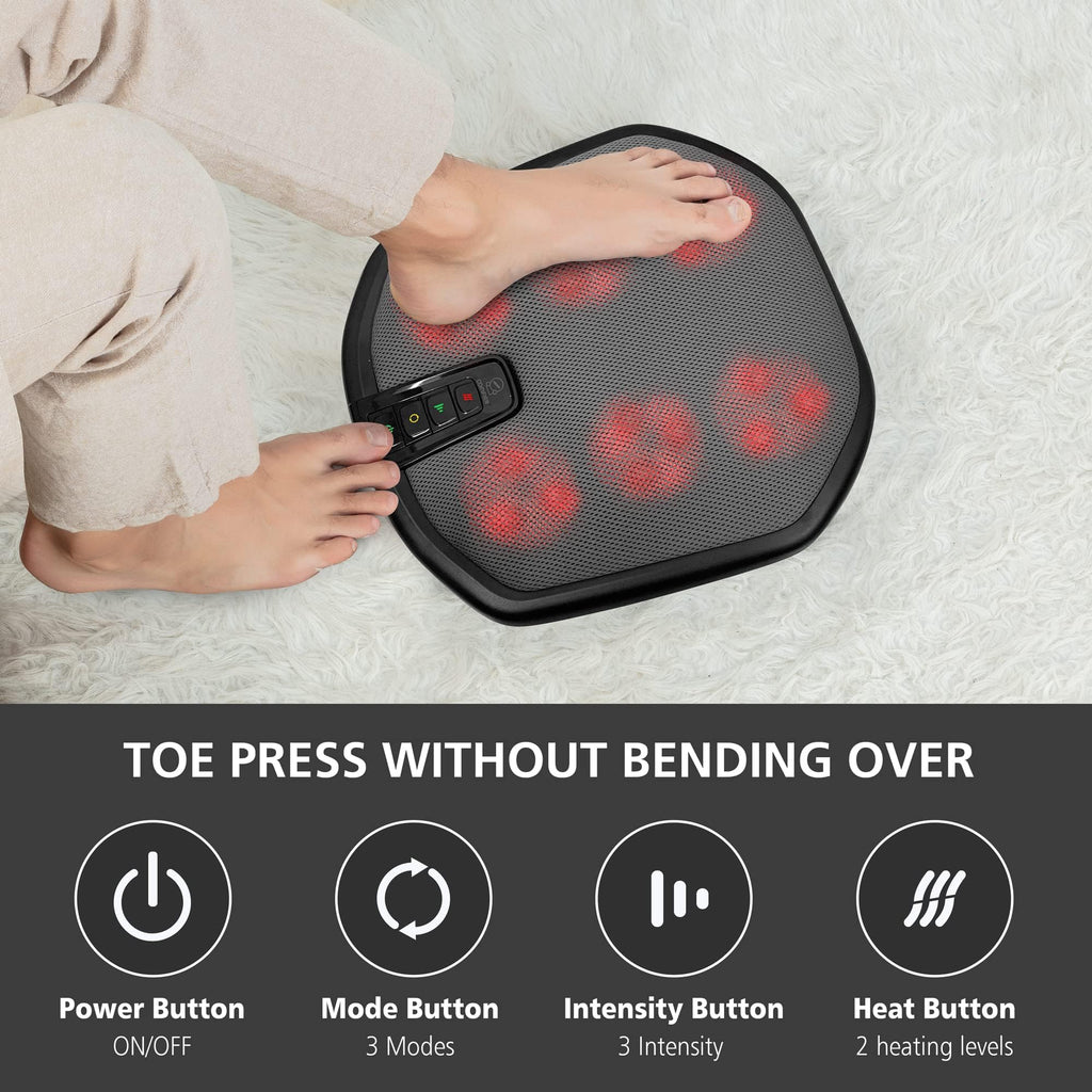 COMFIER Shiatsu Foot Massager Machine with Heat - Heated Foot Warmer for Pain Relief, Plantar Fasciitis - Black - Very Good