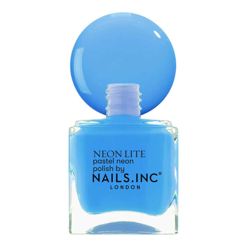 Nails Inc Be Your Inc.redible Self, Seabright Street, Blue, Neon, No Chip, Long Lasting, Quick Dry, Air Dry, Professional Manicures & Pedicures, Fingernails & Toenails, Vegan Nail Polish, 14 ML