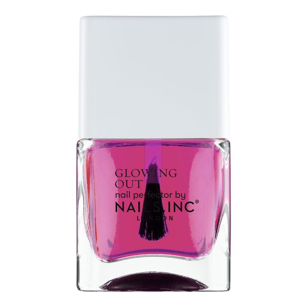 Nails Inc Glowing Out, Glowing My Way, Pink, Shimmer, Glossy, No Chip, Long Lasting, Quick Dry, Air Dry, Professional Manicures & Pedicures, Fingernails & Toenails, Vegan Nail Polish, 14 ML