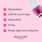 Nails Inc Glowing Out, Glowing My Way, Pink, Shimmer, Glossy, No Chip, Long Lasting, Quick Dry, Air Dry, Professional Manicures & Pedicures, Fingernails & Toenails, Vegan Nail Polish, 14 ML