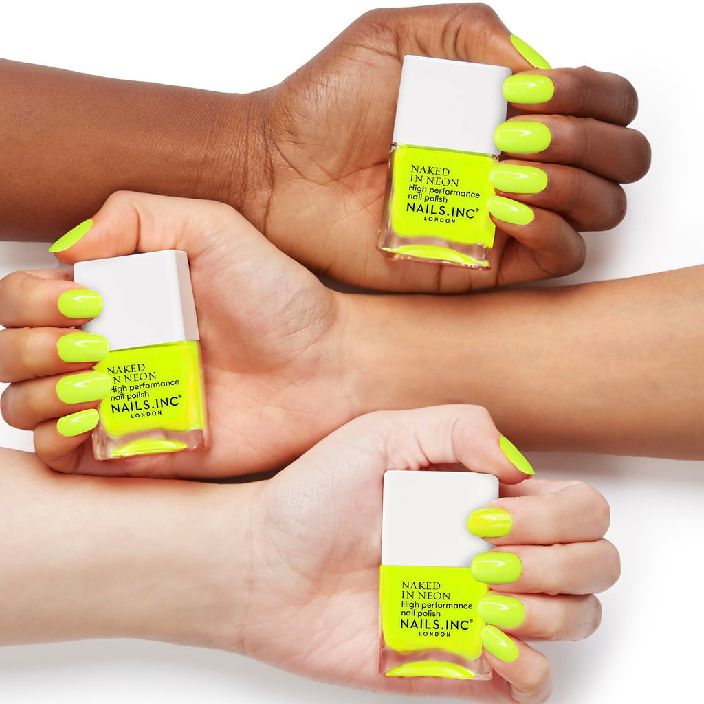Nails Inc Be Your Inc.redible Self, Knightsrider's Street, Yellow, Neon, No Chip, Long Lasting, Quick Dry, Air Dry, Professional Manicures & Pedicures, Fingernails & Toenails, Vegan Nail Polish, 14 ML