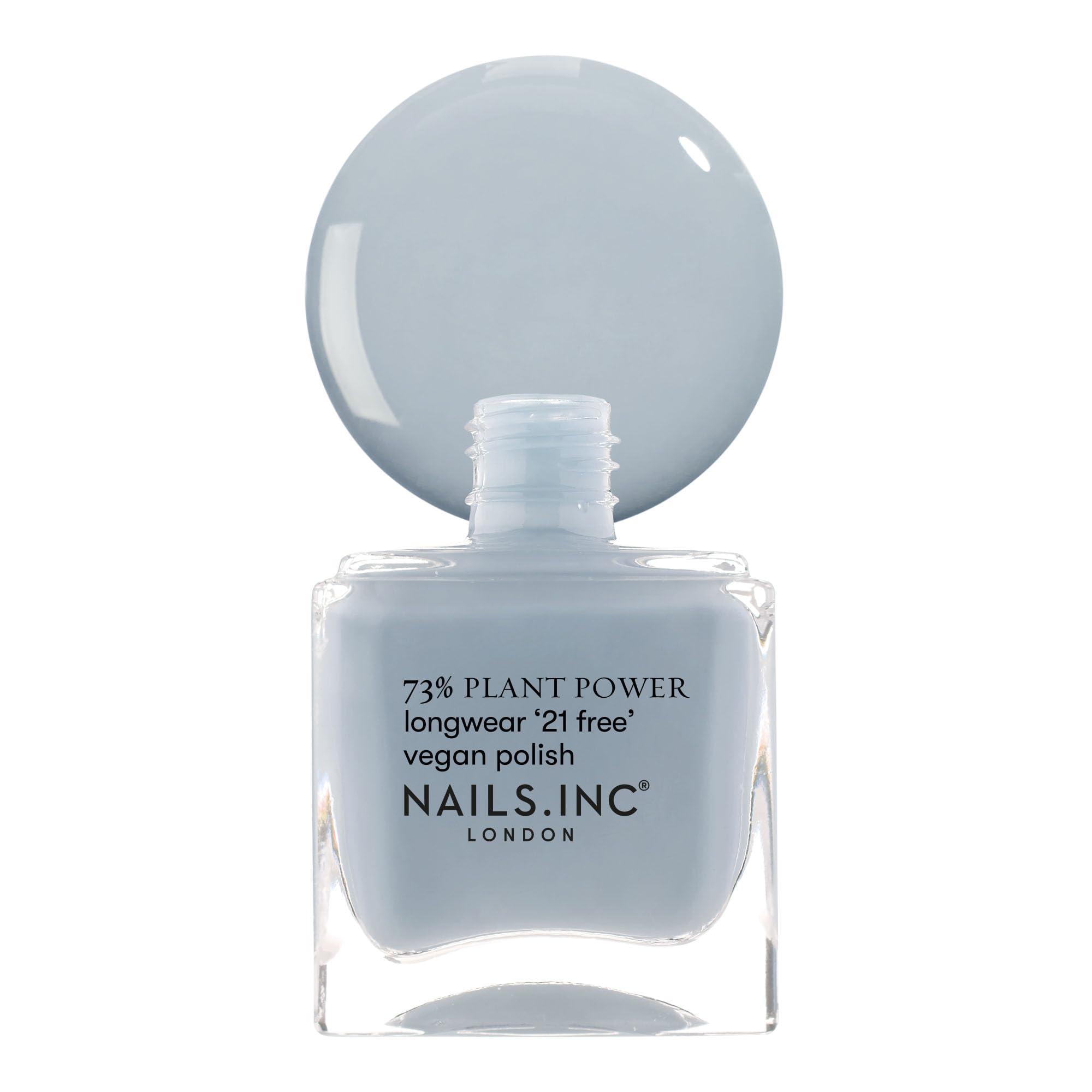 Nails.INC 73% Plant Power Nail Polish, Long Lasting Nail Color Lasts Up to 10 Days, Quick Drying, Cruelty Free, Vegan, 21 Free Formula, Fresh Air Don't Care, (14ml)