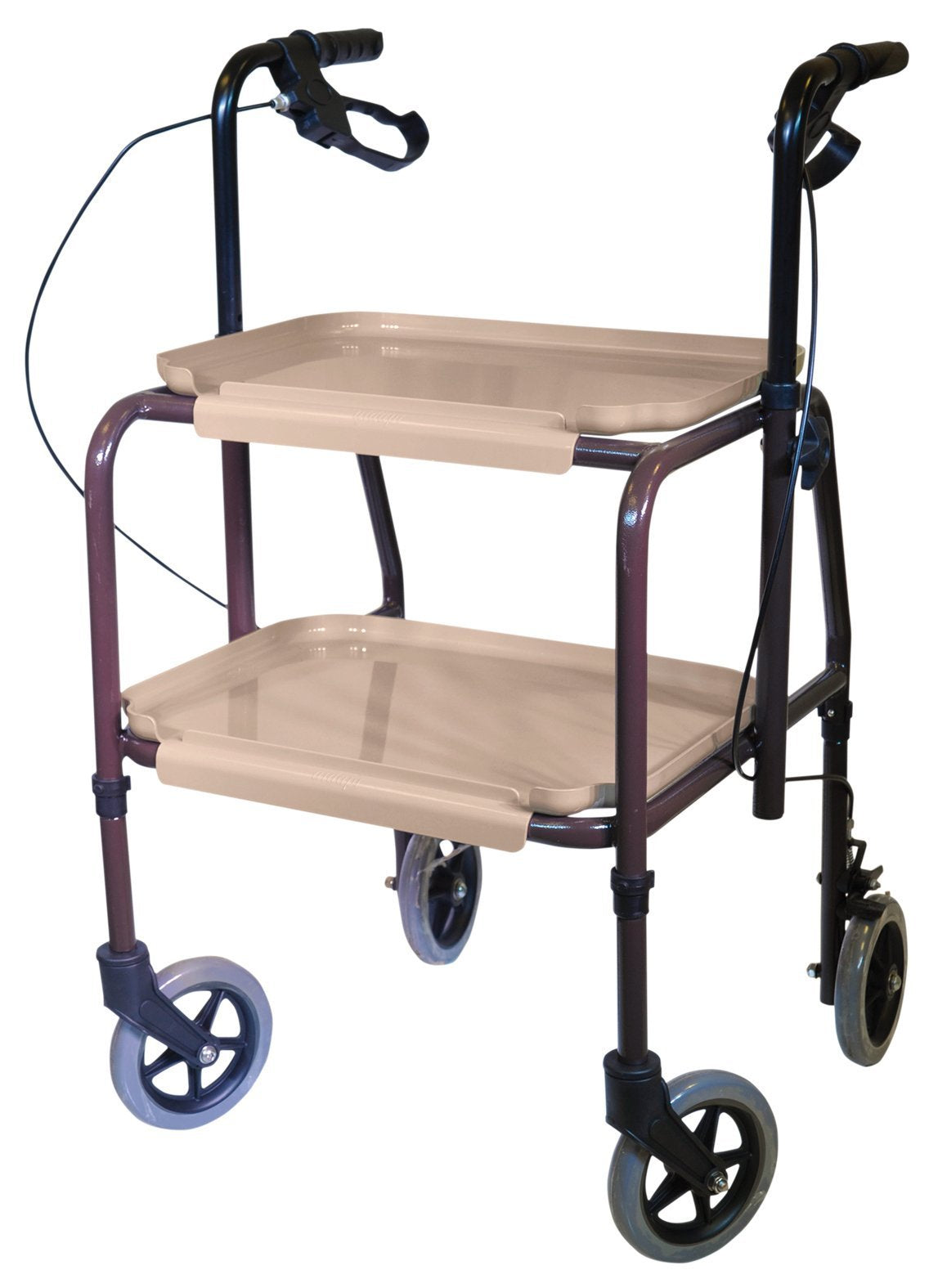 Aidapt Strolley Trolley - Height Adjustable, Removable Trays, Brakes - Mobility Aid, Dinner, Tea, Meals - Very Good