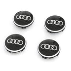 Audi Dynamic Wheel Centre Caps - Black/Silver - Set of 4 - Part No. 4M8071006A