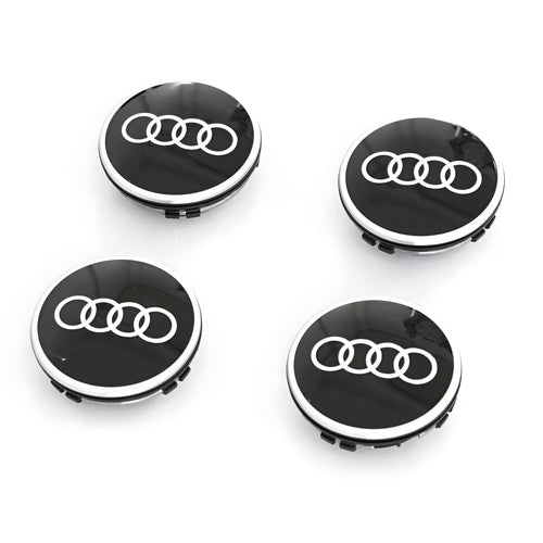 Audi Dynamic Wheel Centre Caps - Black/Silver - Set of 4 - Part No. 4M8071006A