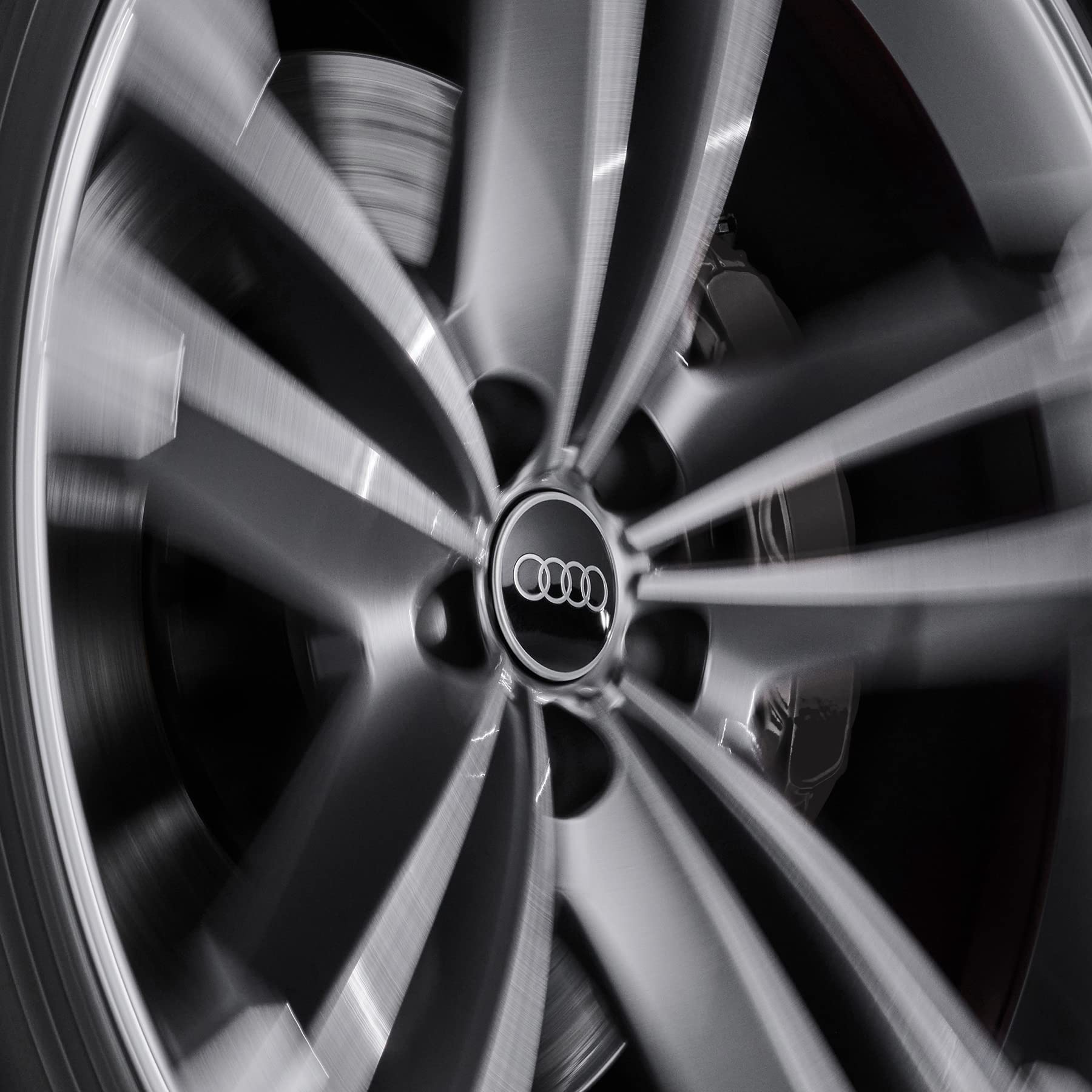 Audi Dynamic Wheel Centre Caps - Black/Silver - Set of 4 - Part No. 4M8071006A