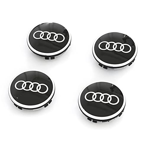 Audi Dynamic Wheel Centre Caps - Black/Silver - Set of 4 - Part No. 4M8071006A