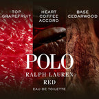 Ralph Lauren Polo Red Eau de Toilette Spray for Men 125ml - Fresh Woody Spicy Aftershave with Saffron, Grapefruit, Redwood