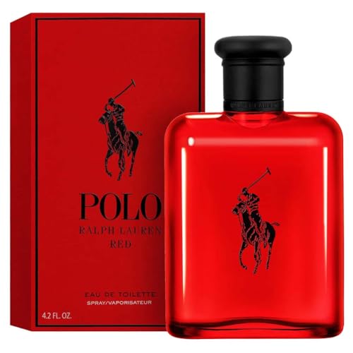 Ralph Lauren Polo Red Eau de Toilette Spray for Men 125ml - Fresh Woody Spicy Aftershave with Saffron, Grapefruit, Redwood