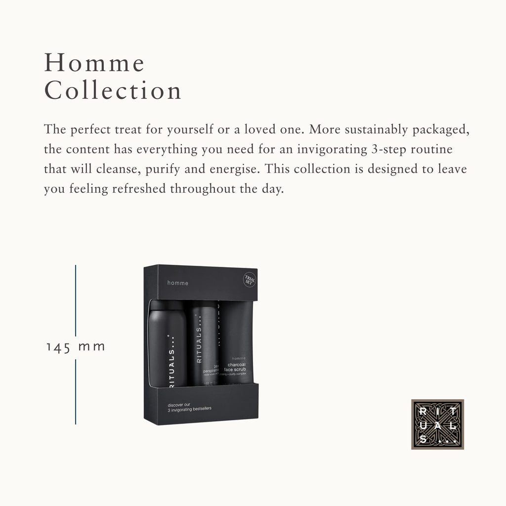 Rituals Homme Trial Set for Men - 3 Piece Travel Size Grooming Kit - Everyday Use Toiletry Gift Set - Damaged Box