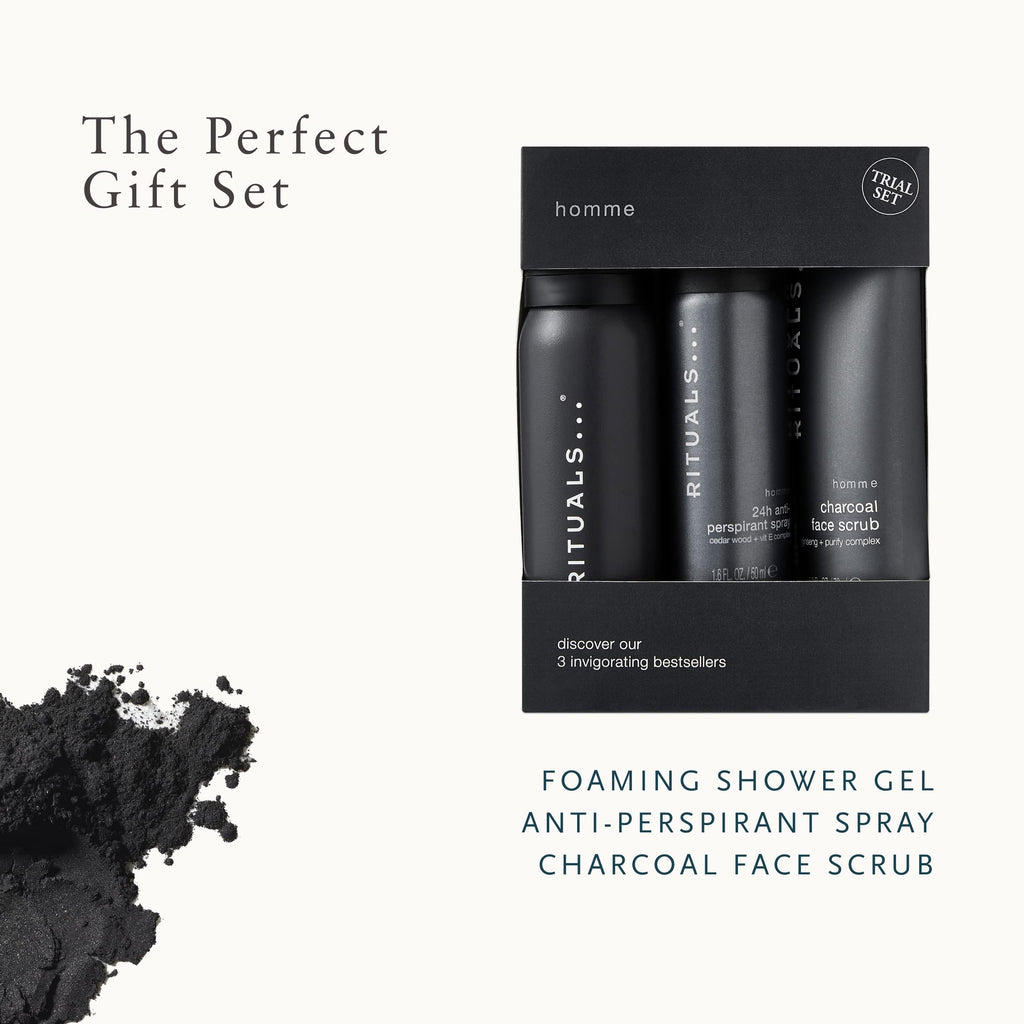 Rituals Homme Trial Set for Men - 3 Piece Travel Size Grooming Kit - Everyday Use Toiletry Gift Set - Damaged Box