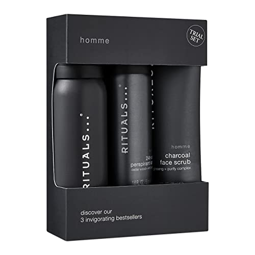 Rituals Homme Trial Set for Men - 3 Piece Travel Size Grooming Kit - Everyday Use Toiletry Gift Set - Damaged Box