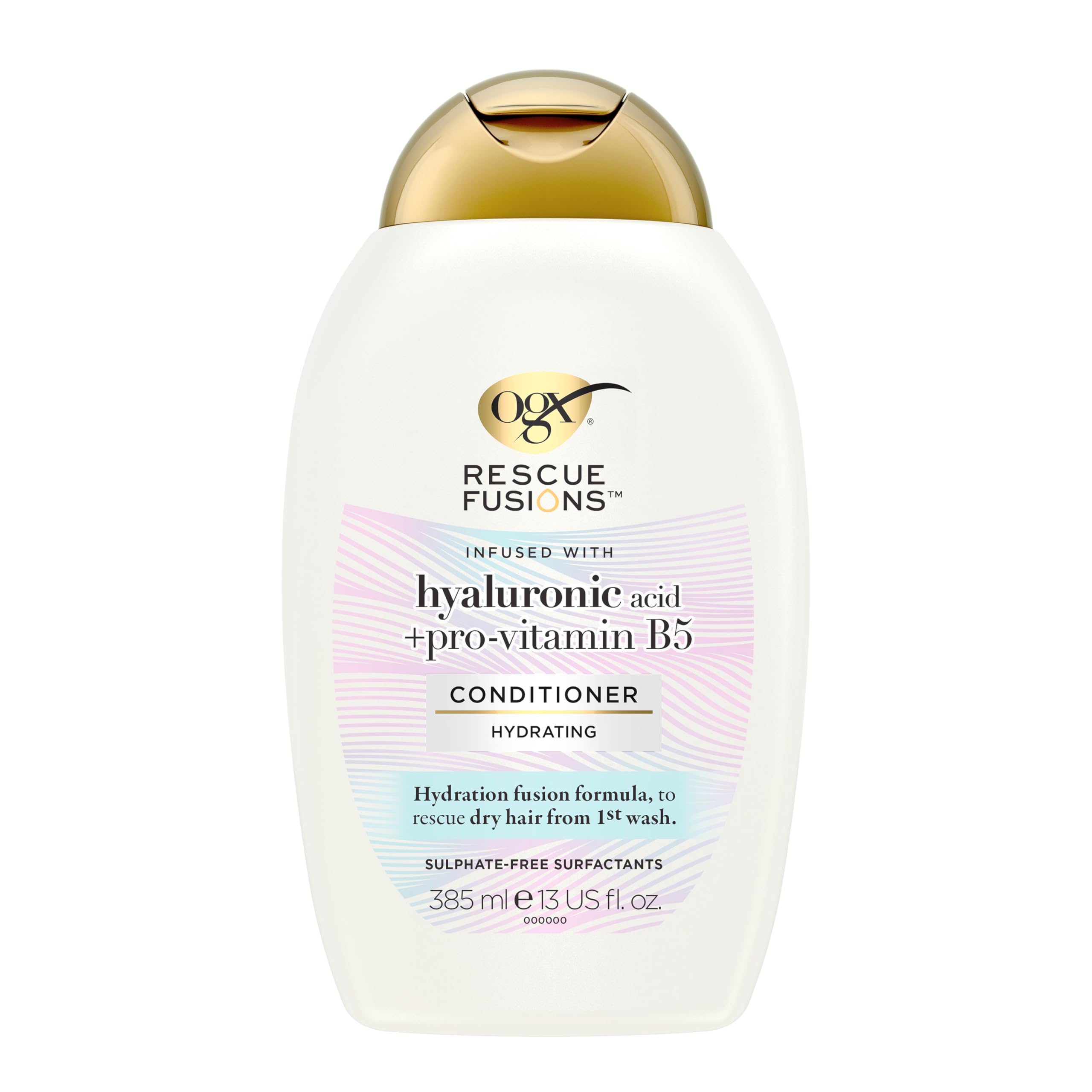 OGX Rescue Fusions Hydrating Conditioner - Hyaluronic Acid, Pro-Vitamin B5 - Reduces Dry Hair - Sulfate Free - 385ml