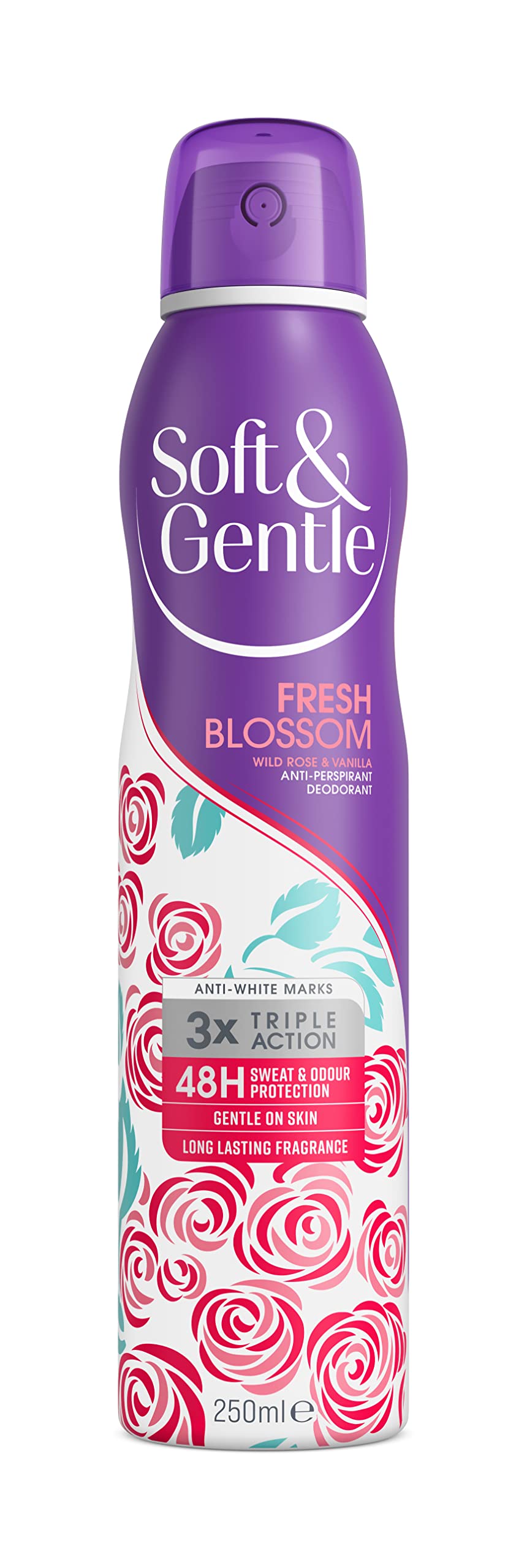 Soft & Gentle Fresh Blossom Antiperspirant Deodorant Spray 250ml - Women's Long Lasting Protection - New