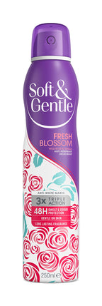 Soft & Gentle Fresh Blossom Antiperspirant Deodorant Spray 250ml - Women's Long Lasting Protection - New