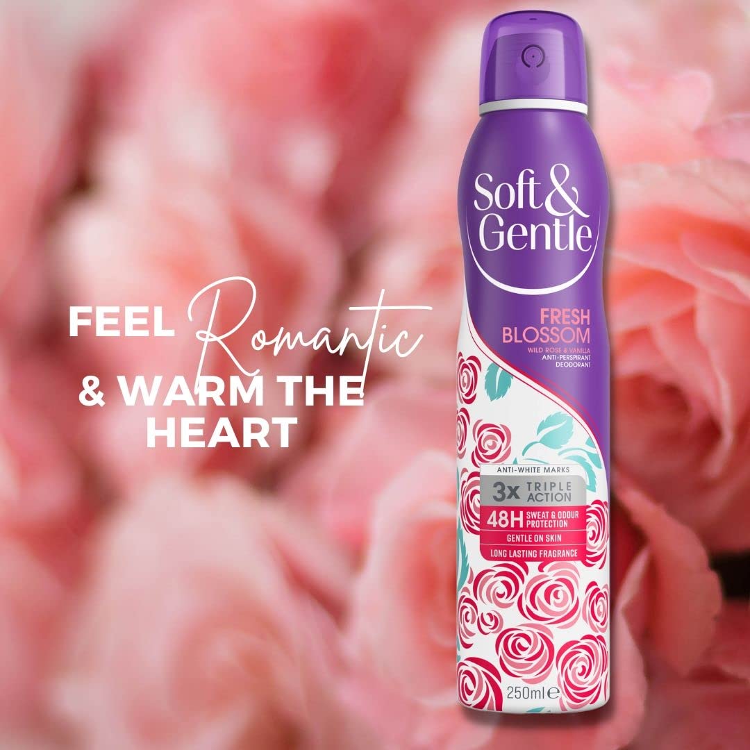 Soft & Gentle Fresh Blossom Antiperspirant Deodorant Spray, 250ml