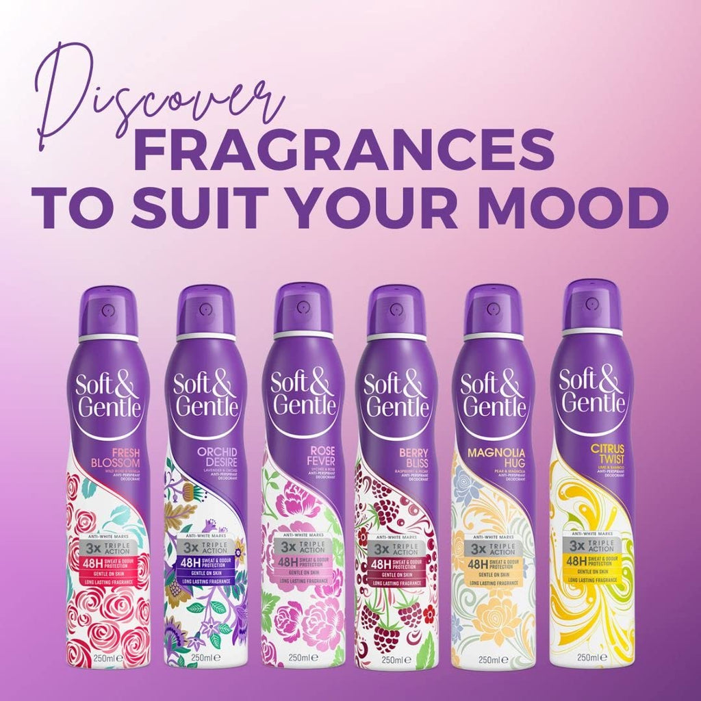 Soft & Gentle Fresh Blossom Antiperspirant Deodorant Spray, 250ml